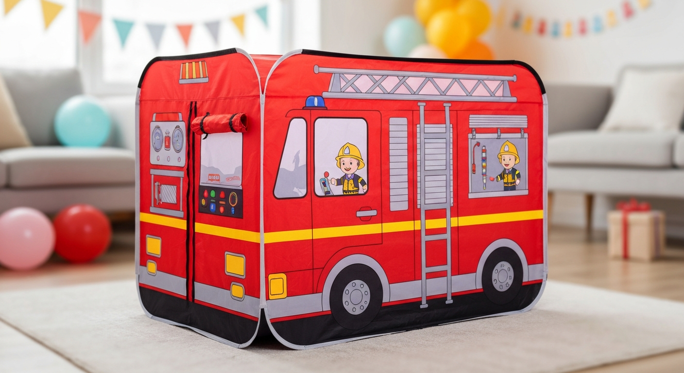 The Ultimate Fire Truck Adventure Play Tent cadeau presentatie