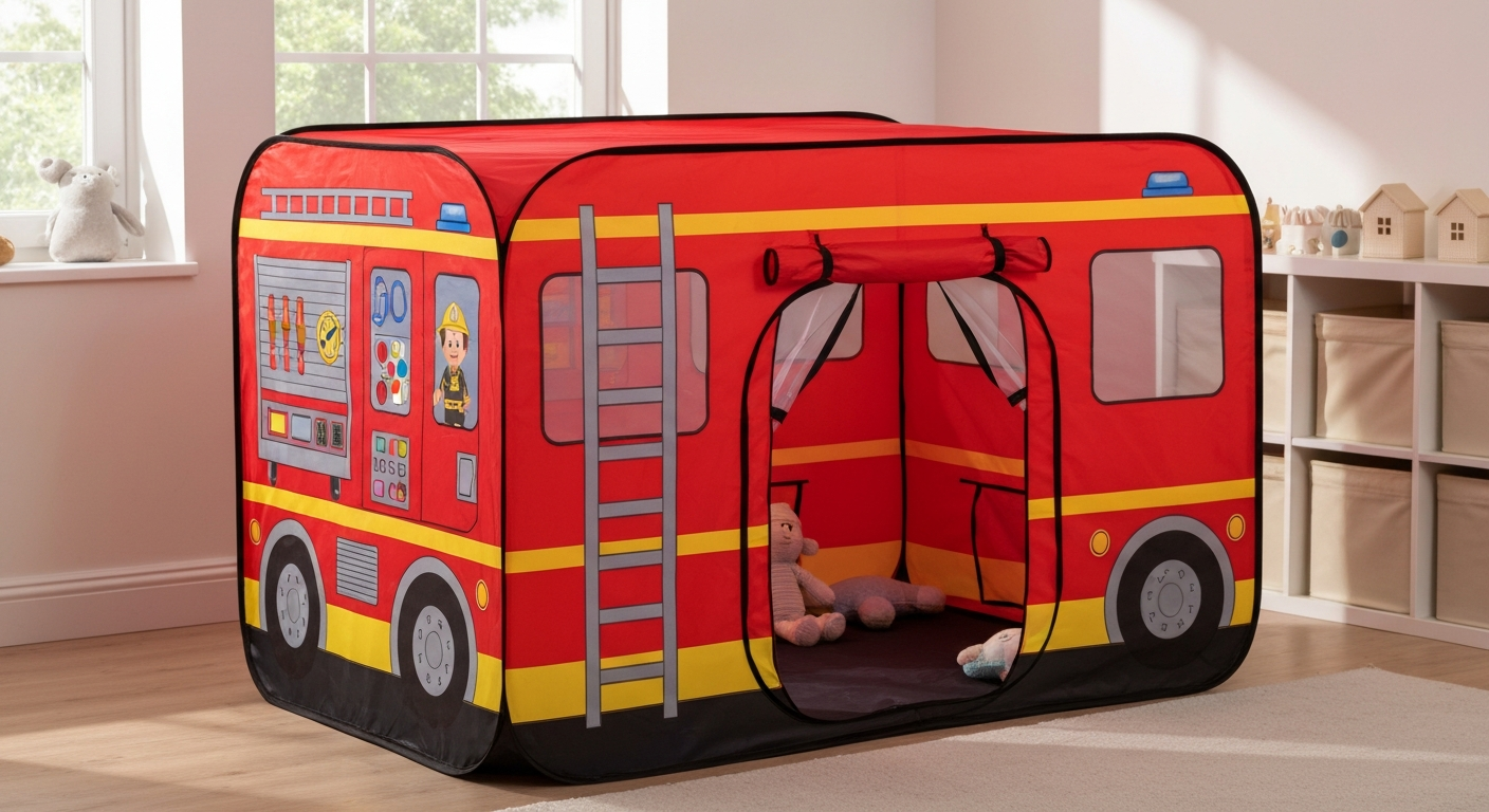 The Ultimate Fire Truck Adventure Play Tent cadeau verpakt