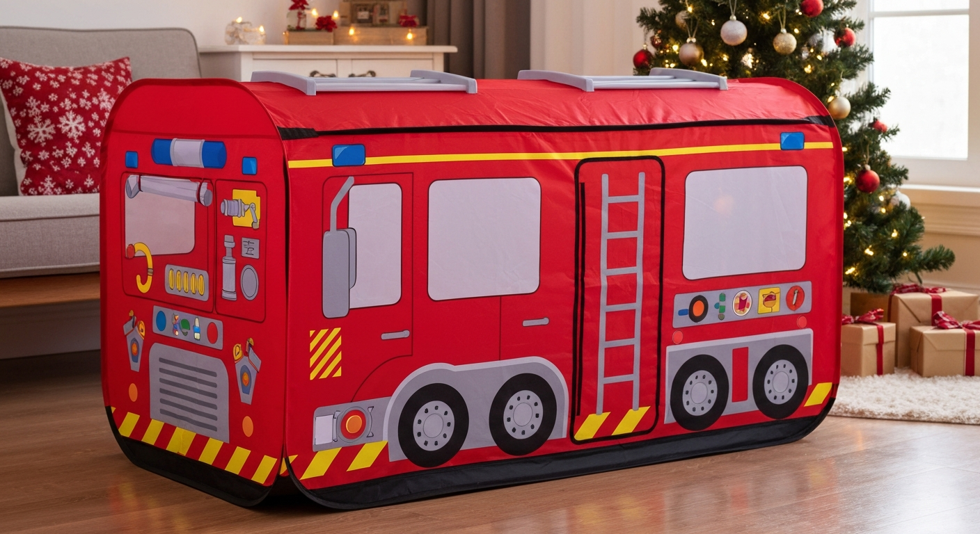 The Ultimate Fire Truck Adventure Play Tent feestelijke setting