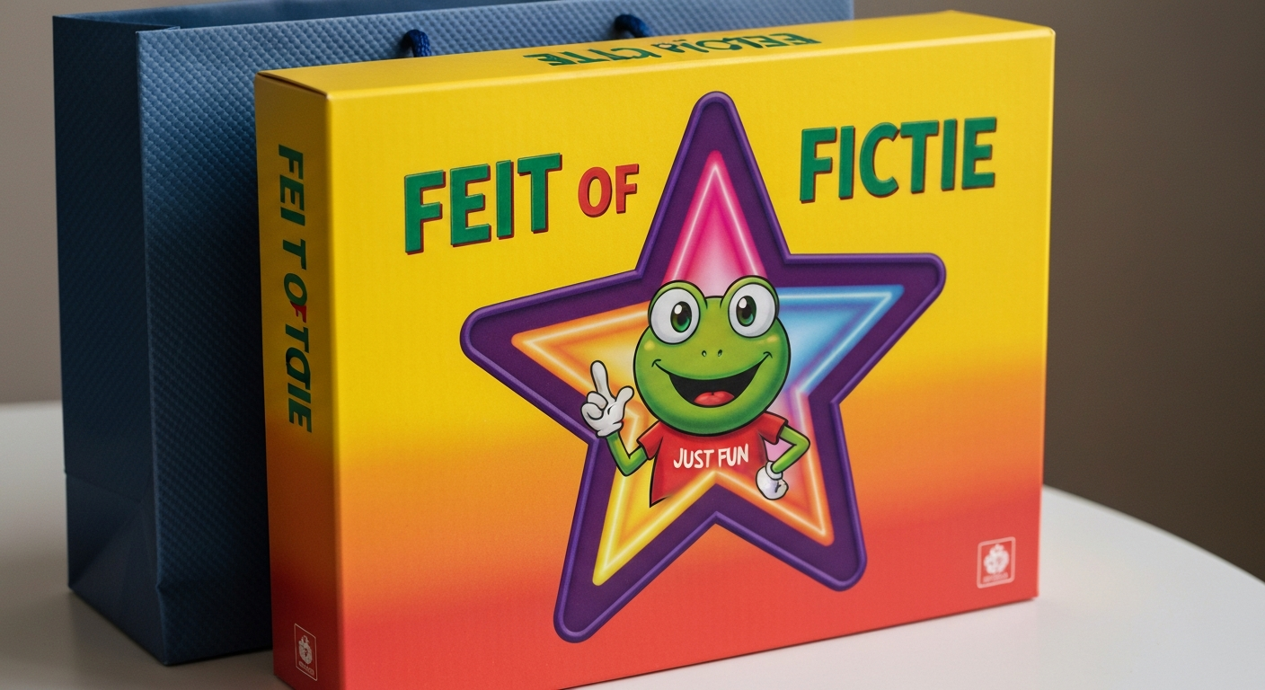 Feit of Fictie: Hilarisch Familiespel Cadeau! interieur display