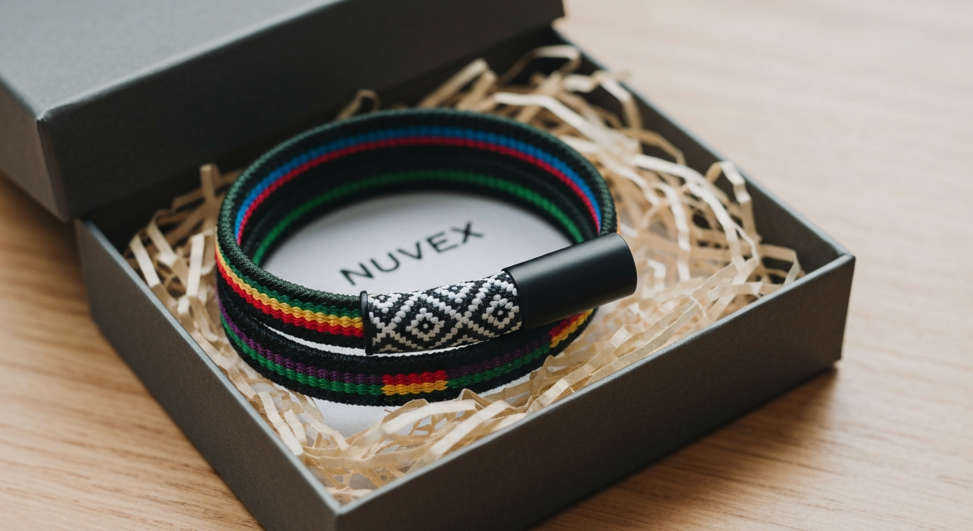 Kleurrijke NUVEX Armband: Het Perfecte Geschenk! cadeau presentatie
