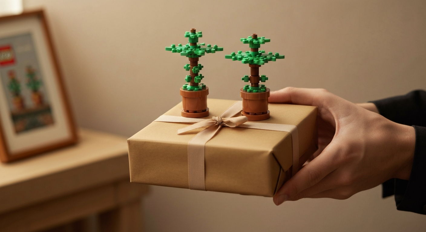 LEGO Vrolijke Plantjes Boeket cadeau inpakken close-up