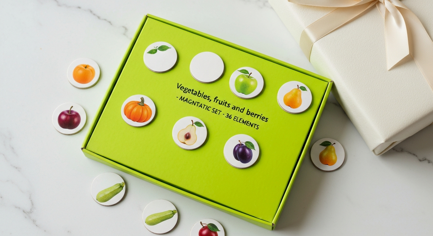 Ontdek Groenten & Fruit: Montessori Magneten Pret cadeau presentatie