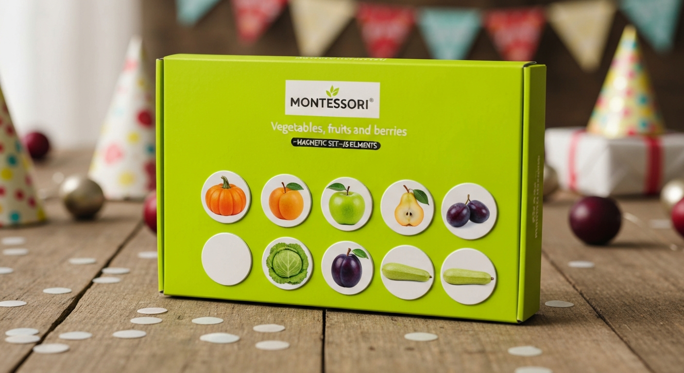 Ontdek Groenten & Fruit: Montessori Magneten Pret interieur display
