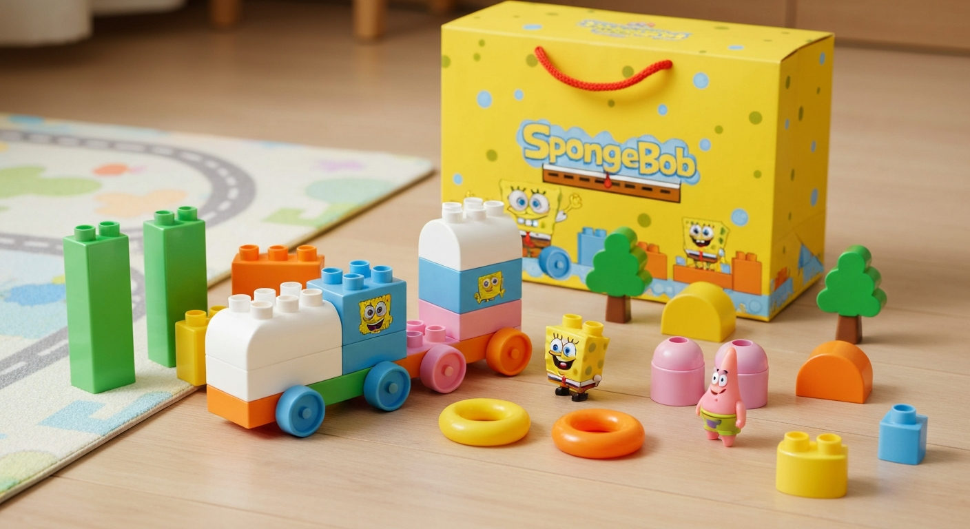 Spongebob Bouwstenen: Eindeloos Bouwplezier! cadeau verpakt