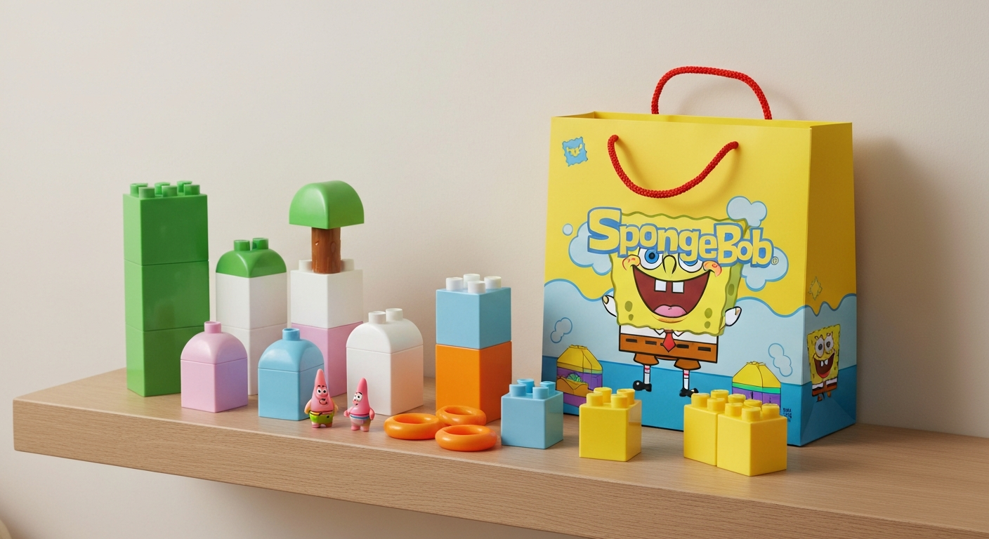 Spongebob Bouwstenen: Eindeloos Bouwplezier! feestelijke setting